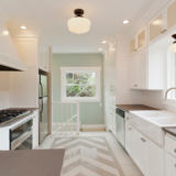 Newly remodeled white and gray kitchen